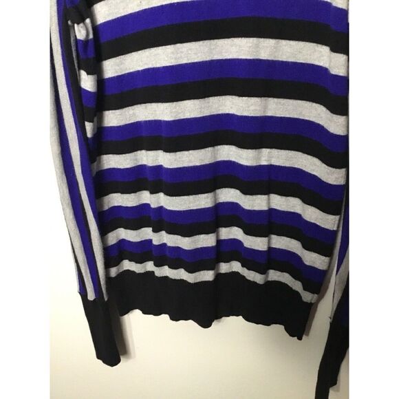 Worthington Womens Large Tall LT Sweater Boat neck Pullover Blue/Gray Stripped - Picture 5 of 11
